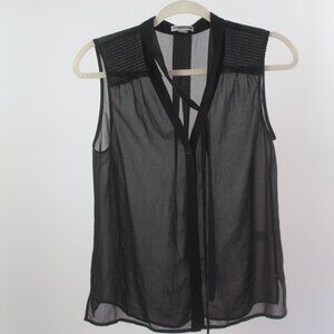 Women's Chelsea 28 Black Sleeveless Sheer Top Size Small